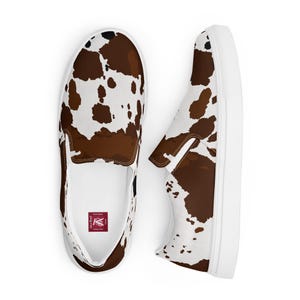 Trendy Cow Print Women's Slip-On Canvas Shoes – Comfortable & Stylish Footwear