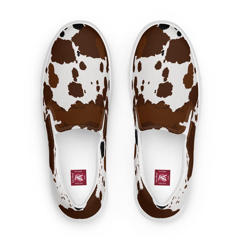 Trendy Cow Print Women's Slip-On Canvas Shoes – Comfortable & Stylish Footwear