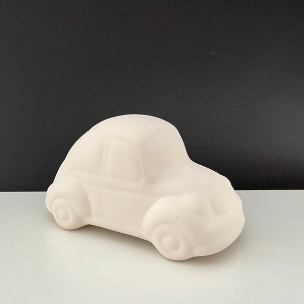 Paint Your Own Ceramic VW Beetle Car Figurine, Unpainted Ceramic Beetle Car, Ready to Paint Ceramic Volkswagen, DIY Craft Project