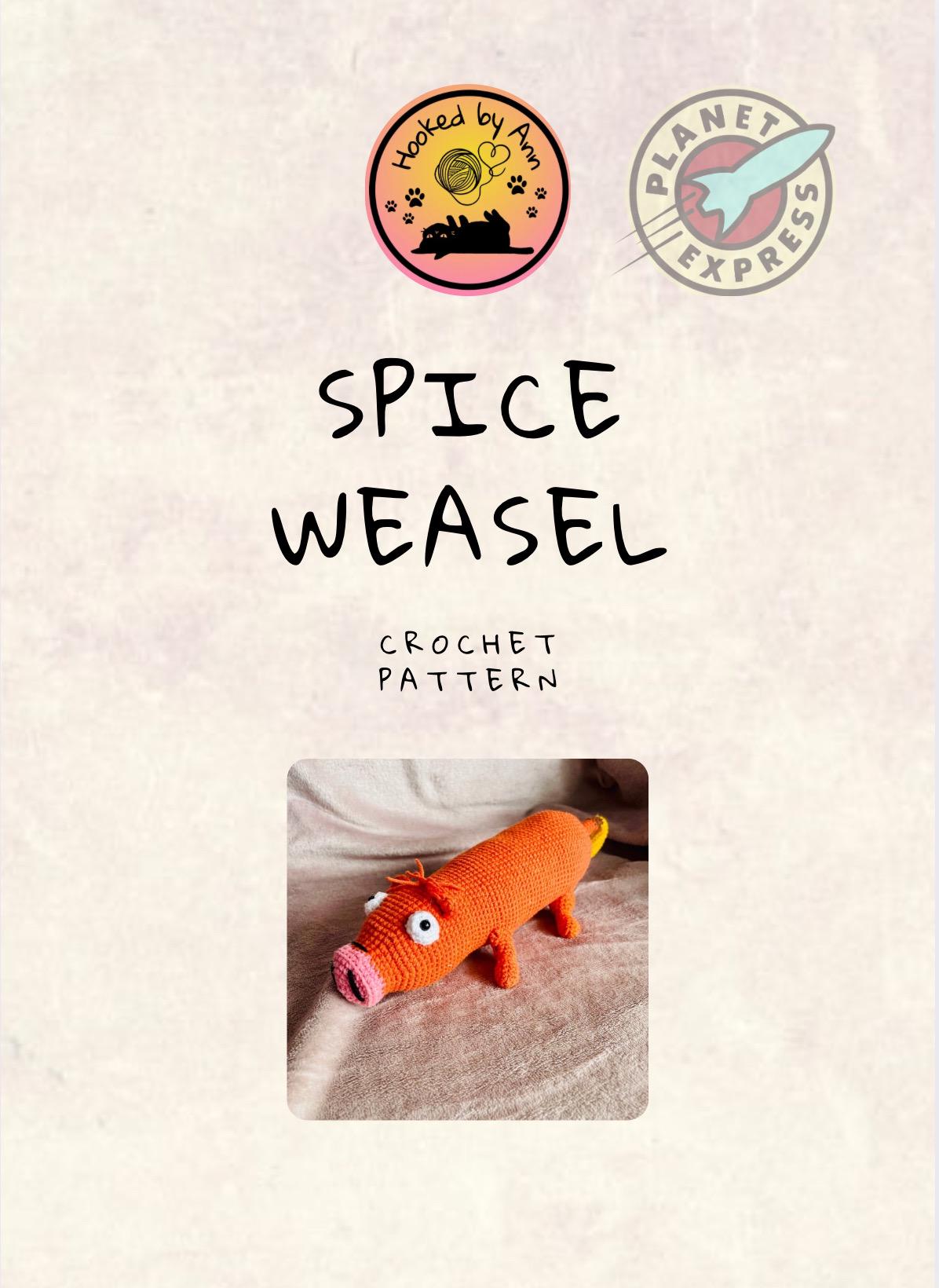 PDF ONLY!!! Crochet Pattern Spice Weasel Futurama Amigurumi