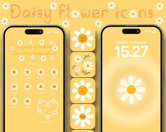 Daisy Wildflower App Icons: iOS Theme Bundle (Digitaler Download)