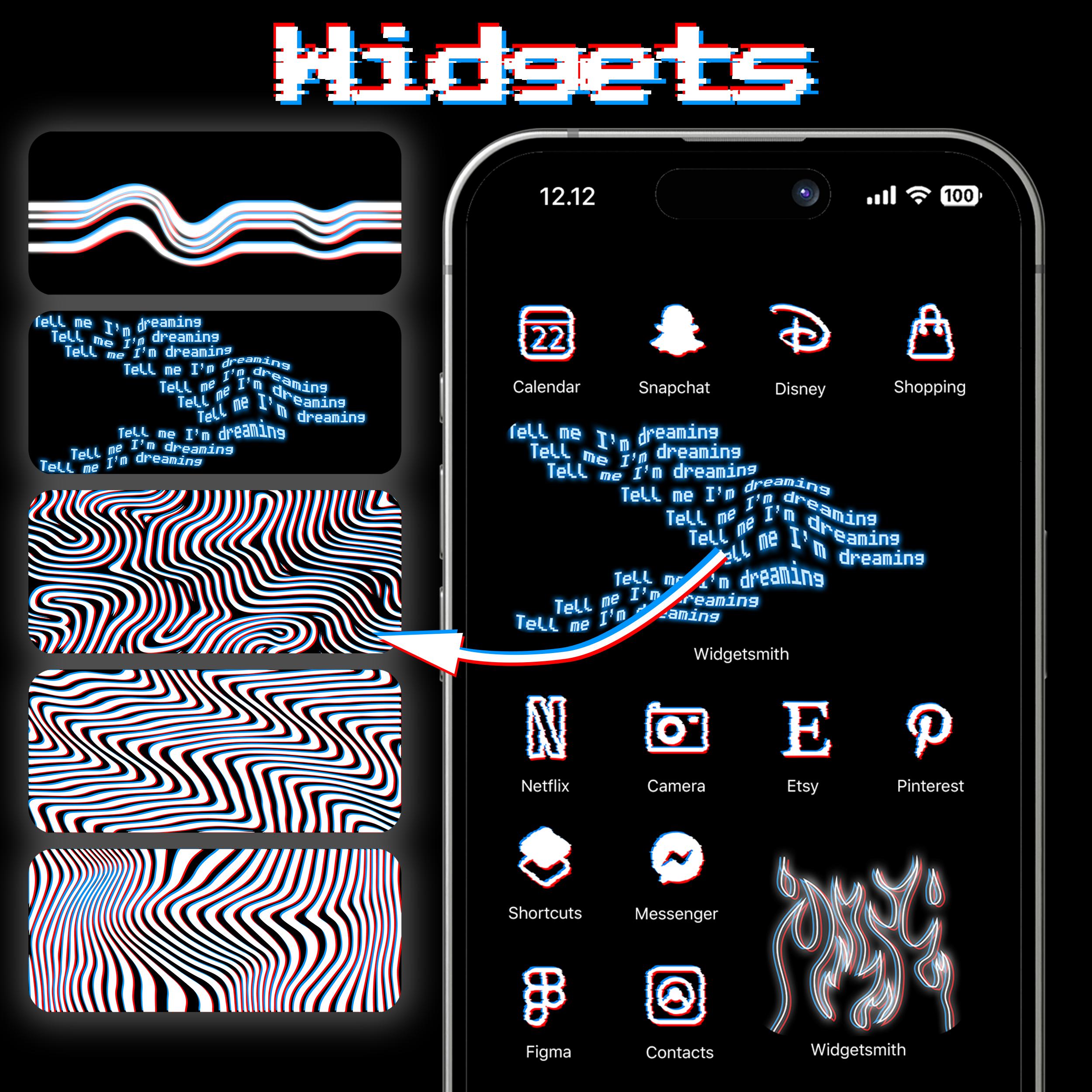 Glitch Icon Pack for Ios Devices, Distorted 3D Pixel Theme, Hacker ...