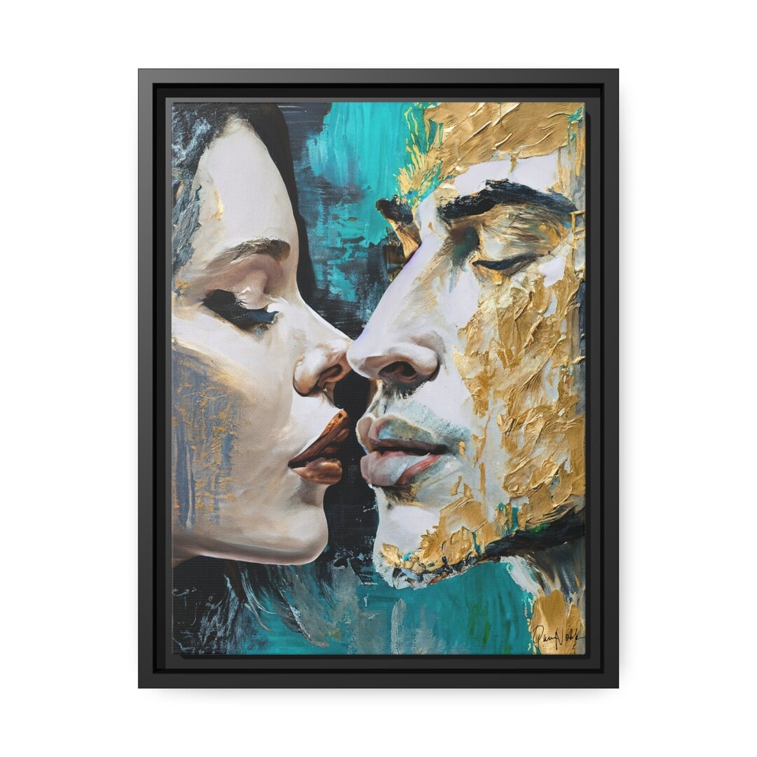 Kiss Me Canvas Wall Art by Queennoble Etsy