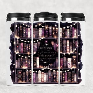 Thermobecher für kalte und warme Getränke, Dreaming, Bücherregal, Bücherwurm, Wichtelgeschenk, Kaffee to go, Tee,