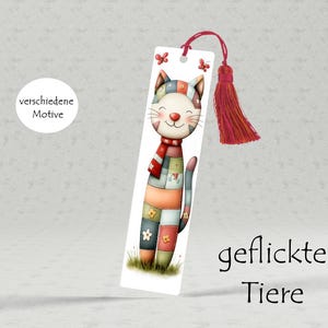 Tiere bunt zusammen geflickt, Animals, Lesezeichen aus Metall, Leseanfänger, Einschulung, Bücherwurm, Wichtelgeschenk, Animals