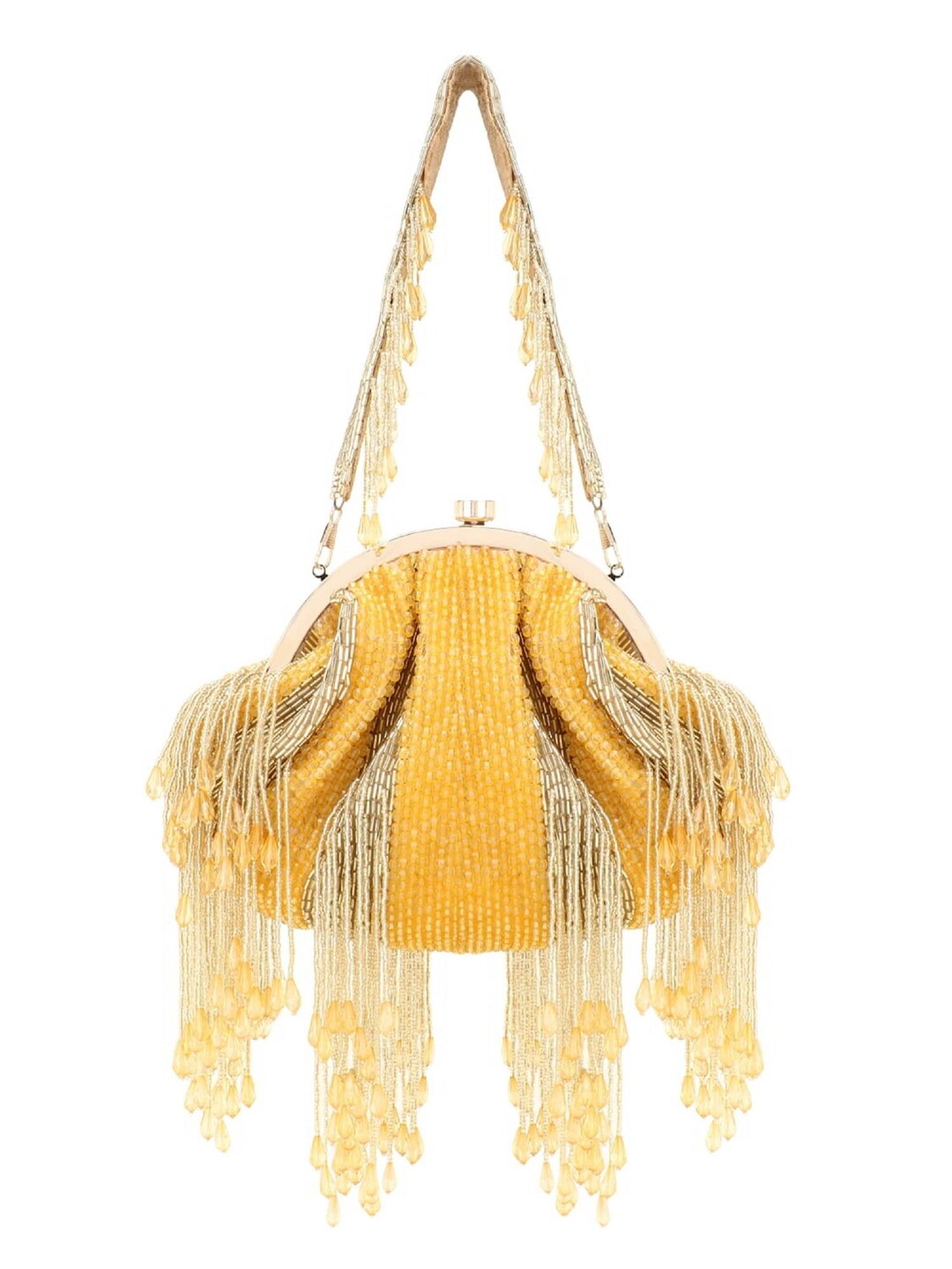 Faux Silk Stripe Embellished Clutch, Half Frame Clutch Bag, Purse With