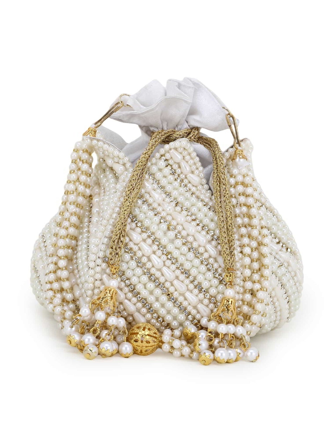 Avanti Creation Embroidered Silk Potli Bag Ethnic Clutch Batwa Bag For