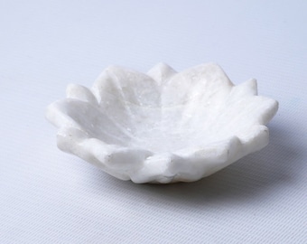 Marble Lotus Plate, Kamal Plate, Bowls, Decorative Bowl, Handcarved Bowl, Handmade Bowl, Flower Bowl, White Bowl, Marble, Plate