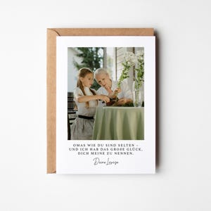 Oma Karte personalisiert | Karte mit Foto & Name vom Enkel | Geschenkidee für Oma mit Namen | Geburtstagskarte | Foto Karte für Oma |
