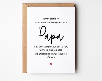 Erster Geburtstag als Papa Karte | Erster Geburtstag als Familie | Papa Geburtstagsgeschenk | Geburtstagsskarte für frischgebackenen Papa