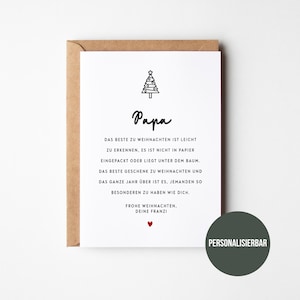 Weihnachtskarte für Papa | Frohe Weihnachten Papa Karte | Papa Weihnachtsgeschenk | Weihnachtsgruß für Papa | Papa Geschenk