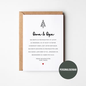 Weihnachtskarte für Oma & Opa | Frohe Weihnachten Oma und Opa Karte | Großeltern Weihnachtsgeschenk | Oma und Opa Geschenk | Weihnachten