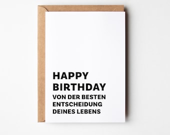 Witzige Geburtstagskarte für Sie & Ihn | Minimalistisches Design und frecher Spruch | Geschenkidee für Freund, Freundin oder Partner