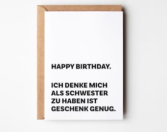 Tarjeta de cumpleaños divertida para hermano o hermana | Tarjeta divertida y original | Regalo de cumpleaños perfecto | regalo de hermana