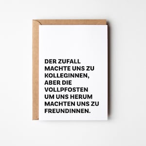 Kollegin Geschenk I Lustige Karte  I Weihnachtsgeschenk I Büro Freundschaft I Geburtstagsgeschenk I Karte zum Abschied I Liebingskollegin