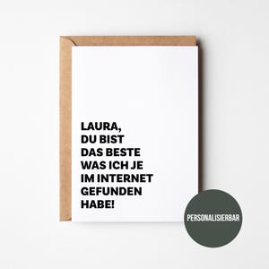 Personalisierbare Karte für Paare I Jubiläumskarte I Karte für Freundin I Humorvolle Liebeskarte, perfekt für Valentinstag oder Jahrestag