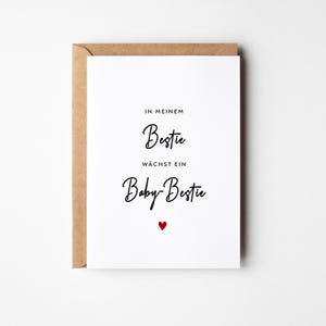 Mein Bestie wird Mama I Meine beste Freundin ist schwanger I Karte zur Schwangerschaftsverkündung I Babyankündigung I Mini-Bestie unterwegs!