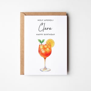Holy Aperoli Geburtstagskarte | Aperol Spritz Karte mit Namen | Personalisiert & witzig | Sommerliche Geburtstagsgrüße | Happy Birthday