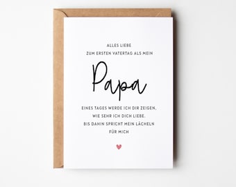 Erster Vatertag Karte | Vatertagsgeschenk | Liebevolle Karte von Baby an Papa | Vatertagskarte für frischgebackenen Vater