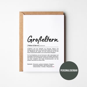 Großeltern Definition I Personalisierte Karte I Großeltern Karte I Weihnachten I Geburtstag I Dankeschön I Großeltern Geschenk I Oma & Opa