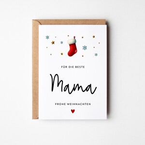 Weihnachtskarte für Mama | Frohe Weihnachten Mama Karte | Mama Weihnachtsgeschenk | Weihnachtsgruß für Mama | Geschenkidee zu Weihnachten
