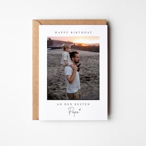Papa Geburtstag | Personalisierte Karte mit Foto | Bester Papa | Geburtstagskarte | Überraschung zum Geburtstag | Foto Karte für Papa