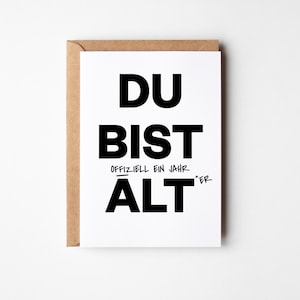 Witzige Geburtstagskarte für Freunde & Kollegen | Humorvolle Karte mit Augenzwinkern | Perfekte Geschenkidee zum Geburtstag | Du bist Alt