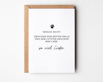 Loving pet sympathy card | Condolence card for a deceased pet | Condolence card for pet owners | Pet memorial card