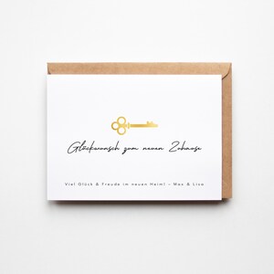 Einweihungsgeschenk Wohnung & Haus | Personalisierte Karte zum Einzug | Glückwunschkarte neues Zuhause | Karte mit *Gold-Effekt*