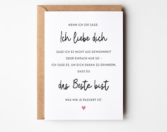 Emotionale Liebeskarte für Partner I Perfekt für Geburtstag, Jahrestag & besondere Momente I Ich-Liebe-Dich-Karte I Liebesbotschaft