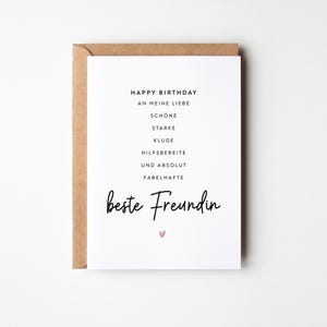 Geburtstagskarte beste Freundin | Geschenk für Bestie | Persönliche Karte für Herzensmensch | Geschenk für Freundin | Freundschaftskarte
