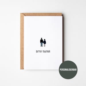 Lustige Karte für Hochzeit, Valentinstag, Jahrestag und Geburtstag | Liebeskarte "'Für immer, Better together, Love You & mehr" | Für Paare