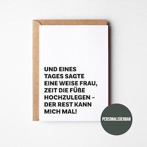 Lustige Ruhestandskarte für Kollegen & Kolleginnen | Witzige Karte zum Abschied in den Ruhestand | Personalisiertes Geschenk mit Humor |