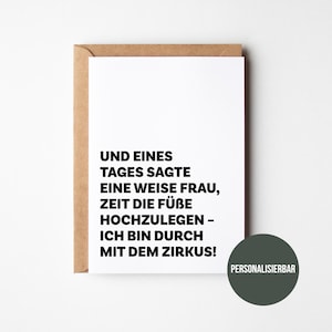 Lustige Ruhestandskarte für Kollegen & Kolleginnen | Witzige Abschiedskarte zum Ruhestand | Personalisiertes Geschenk für den Renteneintritt