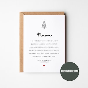Weihnachtskarte für Mama | Frohe Weihnachten Mama Karte | Mama Weihnachtsgeschenk | Weihnachtsgruß für Mutter | Mama Geschenk