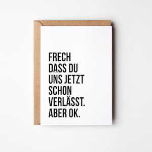 Abschiedskarte für Kollegen & Kolleginnen | Lustige Karte zum Jobwechsel | Witziges Geschenk zum Abschied | Karte für den letzten Arbeitstag