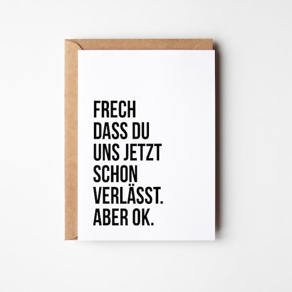Farewell card for colleagues | Funny card for a job change | Witty farewell gift | Card for the last day of work