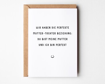 Funny Mom Card for Father's Day | Mother-Daughter & Mother-Son Card for Birthdays or Mother's Day | Card for the Best Mom