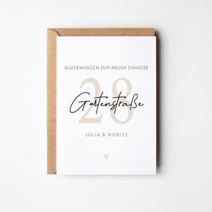Einweihungsgeschenk Wohnung | Personalisierte Karte zum Einzug | Hausnummer & Straße | Happy New Home | Glückwunsch zum neuen Zuhause |