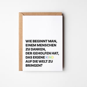 Karte für Krankenschwestern und Hebammen | Dankeschön nach der Geburt | Dankeskarte für Pflegekräfte | Danksagungskarte für Geburtshelfer