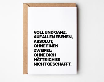 Card for teammates I Friends I Partner I Thank you card for support I Words of thanks after a difficult time I Message of appreciation