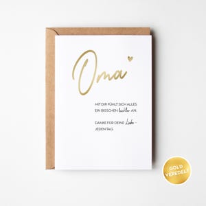 Karte für Oma und Opa | Karte mit Goldveredelung | Minimalistische Dankeskarte Oma Opa | Liebevolle Karte Großeltern | Weihnachtsgeschenk