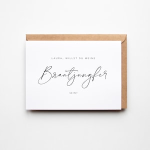 Karte für Brautjungfer | Willst du meine Brautjungfer sein? | Beste Freundin | Brautjungfer Fragen | Personalisierte Karte zur Hochzeit
