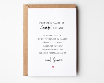 Karte für Neuanfang | Geschenk zum Abschluss, neuer Job oder Ruhestand | Motivationskarte für neues Kapitel, Umzug und neuen Lebensabschnitt