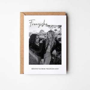Trauzeugin fragen | Personalisiertes Karte mit Foto | Brautjungfer | Hochzeit | Überraschung zur Hochzeit & Hochzeitsplanung | Foto Karte