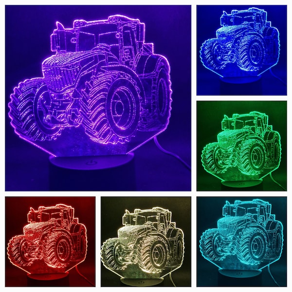 Fendt 1000 tractor - LED table lamp table lamp night light 7-fold color change - engraving possible