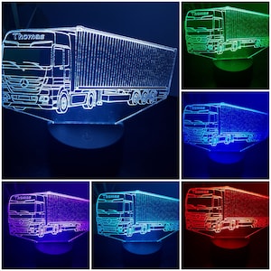Mercedes truck - LED table lamp table lamp night light 7-fold color change - engraving possible