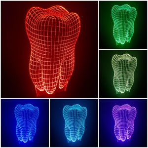 Tooth Dentist - LED table lamp table lamp night light 7-fold color change -