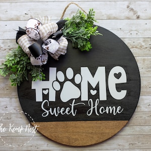 Dog Front Door Hanger-Dog Welcome Sign-Dog Wreath-Dog Door Hanger-Dog Door Sign-Funny Door Hanger