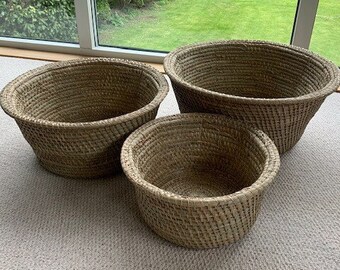 Round Mendong Baskets - Set of Three